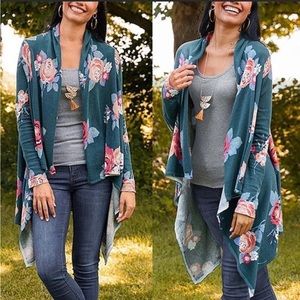 Matilda Jane | Cozy Days Open Cardigan Floral Asymmetric Stretch